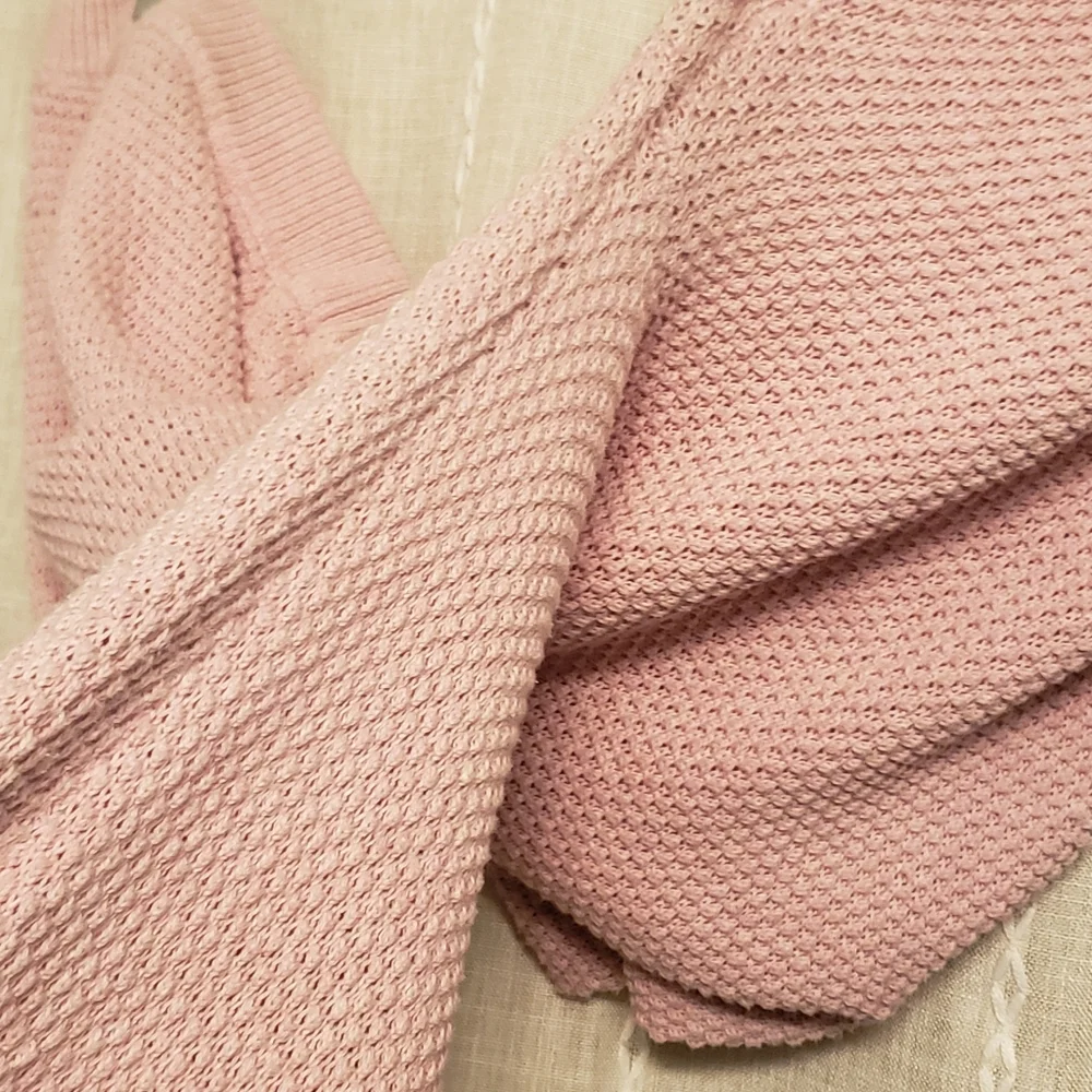 Free People Beach Size L Hailee Sweater Pant Texturized Pink Beach Pants Only - Picture 8 of 12